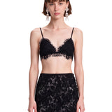 Top in pizzo teddy in nero 