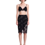 Top in pizzo teddy in nero 