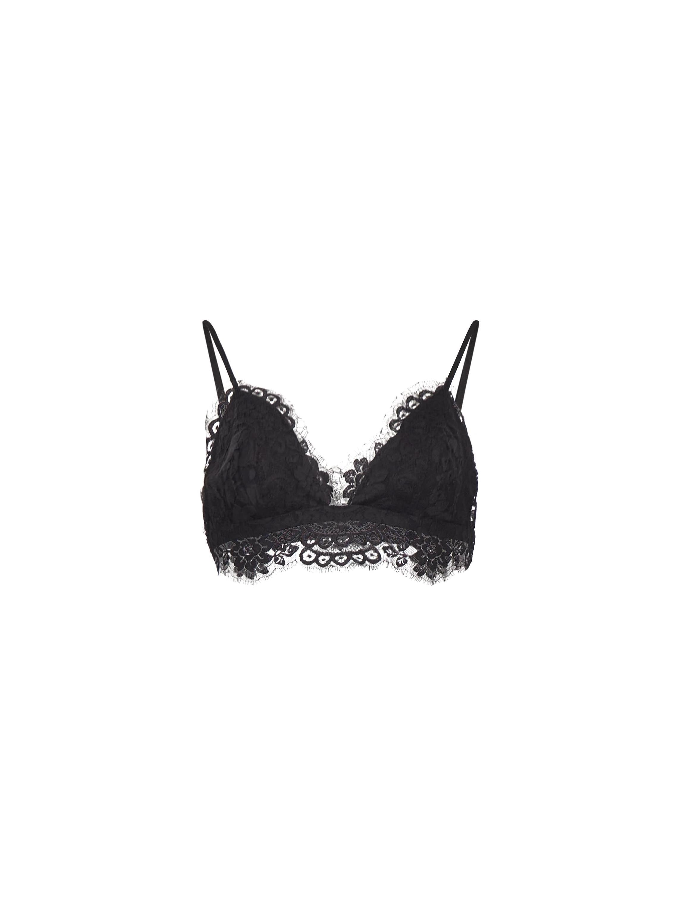 Top in pizzo teddy in nero 