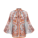 Blusa con stampa paisley aster multicolore 