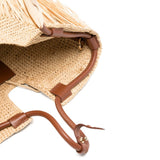 Borsa in raffia Goldentime in beige 