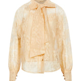 Blusa Valiant in pizzo con fiocco in beige 