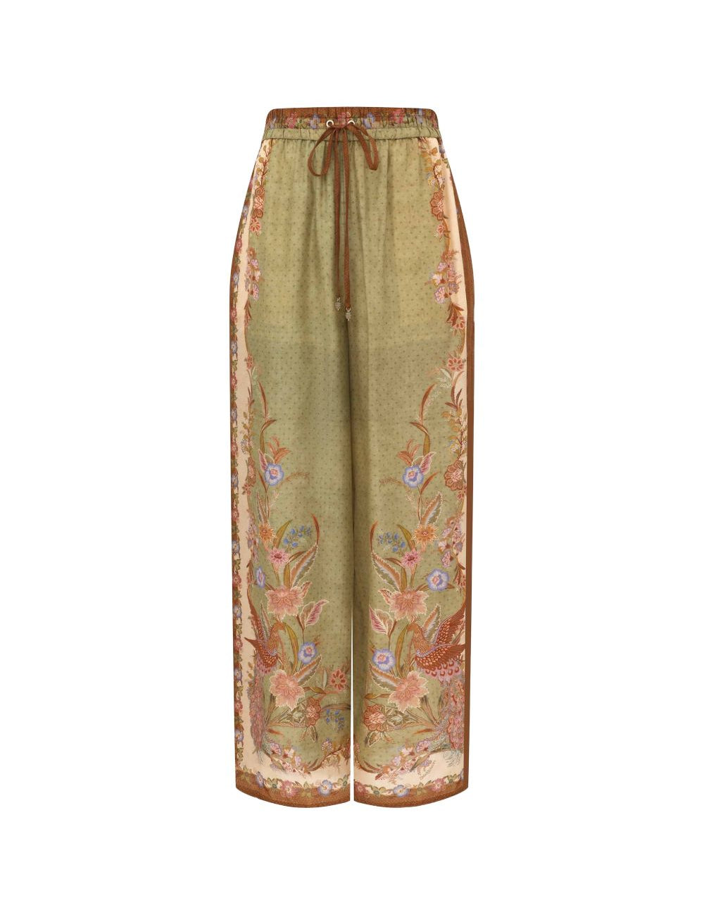 Pantaloni indra con stampa floreale in verde Zimmermann - donna 