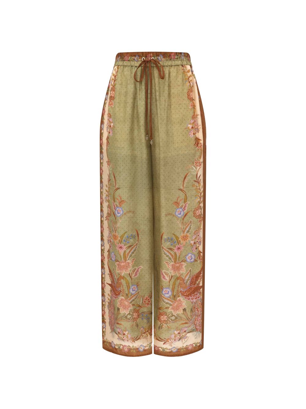 Pantaloni indra con stampa floreale in verde Zimmermann - donna 