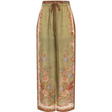 Pantaloni indra con stampa floreale in verde Zimmermann - donna 