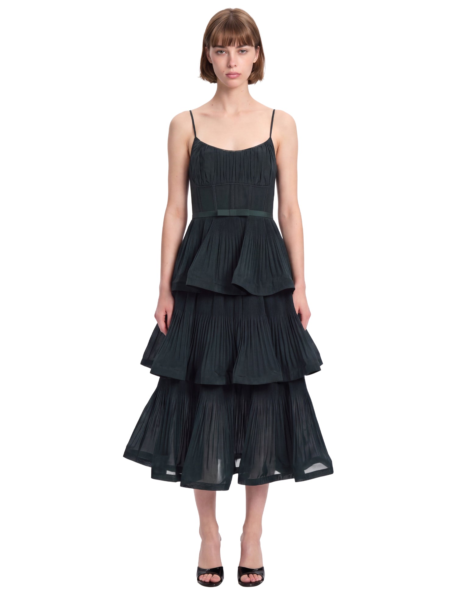 Abiti midi a balze in nero 