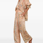 Camicia Roselight in seta floreale rosa 