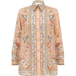 Camicia Roselight in seta floreale rosa 