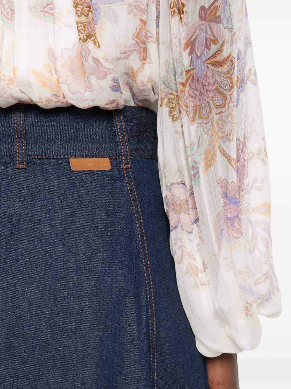 Gonna lung Aster in blu denim 