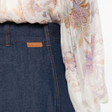 Gonna lung Aster in blu denim 