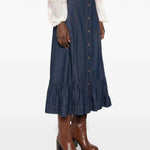 Gonna lunga in denim con volant Aster in blu Zimmermann - donna 