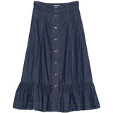 Gonna lung Aster in blu denim 
