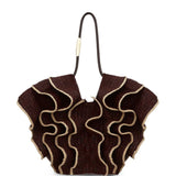 Borsa da spiaggia Goldentime media in marrone 