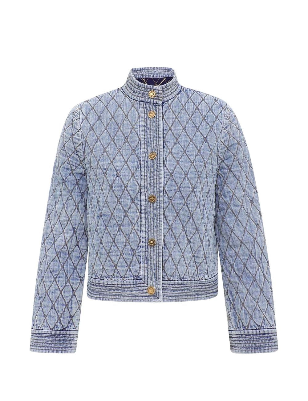 Giacca trapuntata in denim Indra in blu 