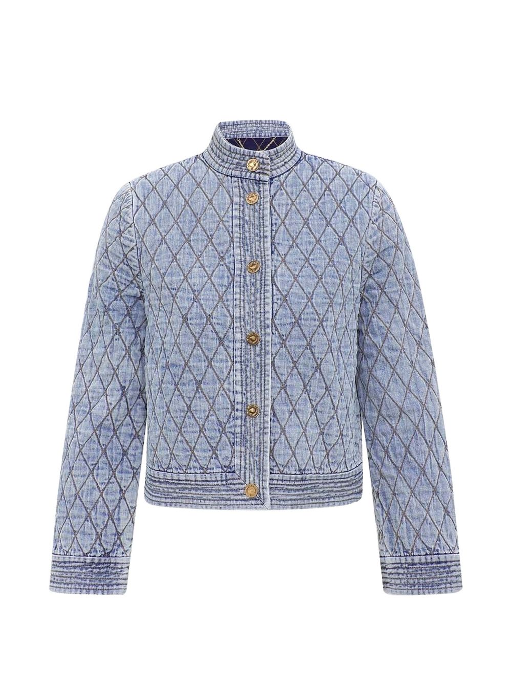 Giacca trapuntata in denim Indra in blu 