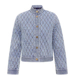 Giacca trapuntata in denim Indra in blu 