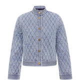 Giacca trapuntata in denim Indra in blu 
