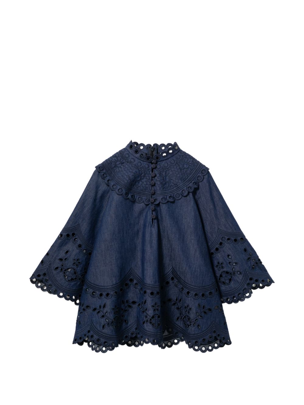 Blusa Mahon con ricami in blu 
