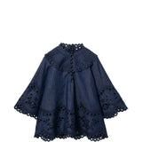 Blusa Mahon con ricami in blu 