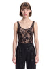 Body in pizzo con scollo rotondo in nero