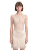 Body in pizzo con scollo rotondo in beige