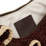 Borsa a spalla Goldentime con ruches in marrone 