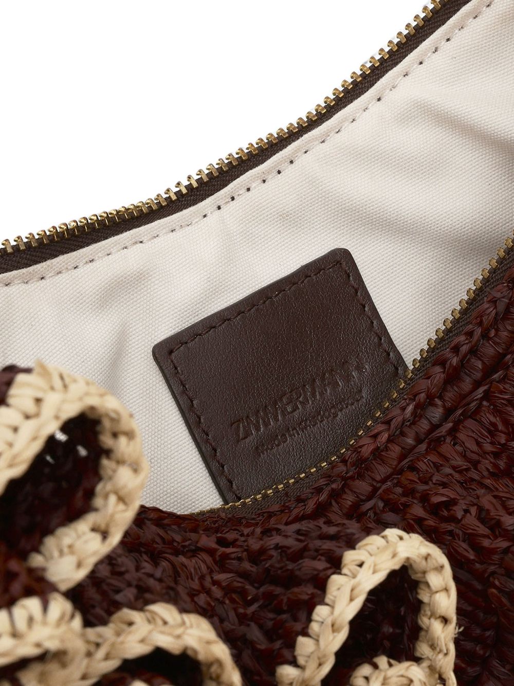 Borsa a spalla Goldentime con ruches in marrone 