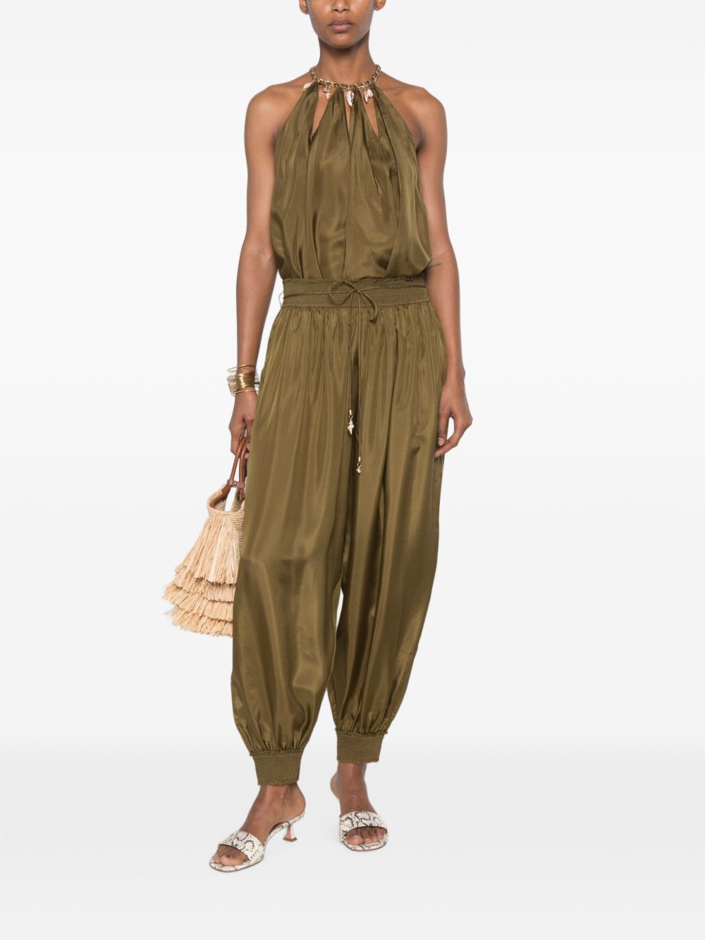 Pantaloni ampi Mahon in verde khaki 