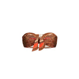 Top bikini con stampa paisley Mahon in arancione 