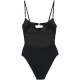 Costume da bagno Mahon con scollo a cuore in nero 