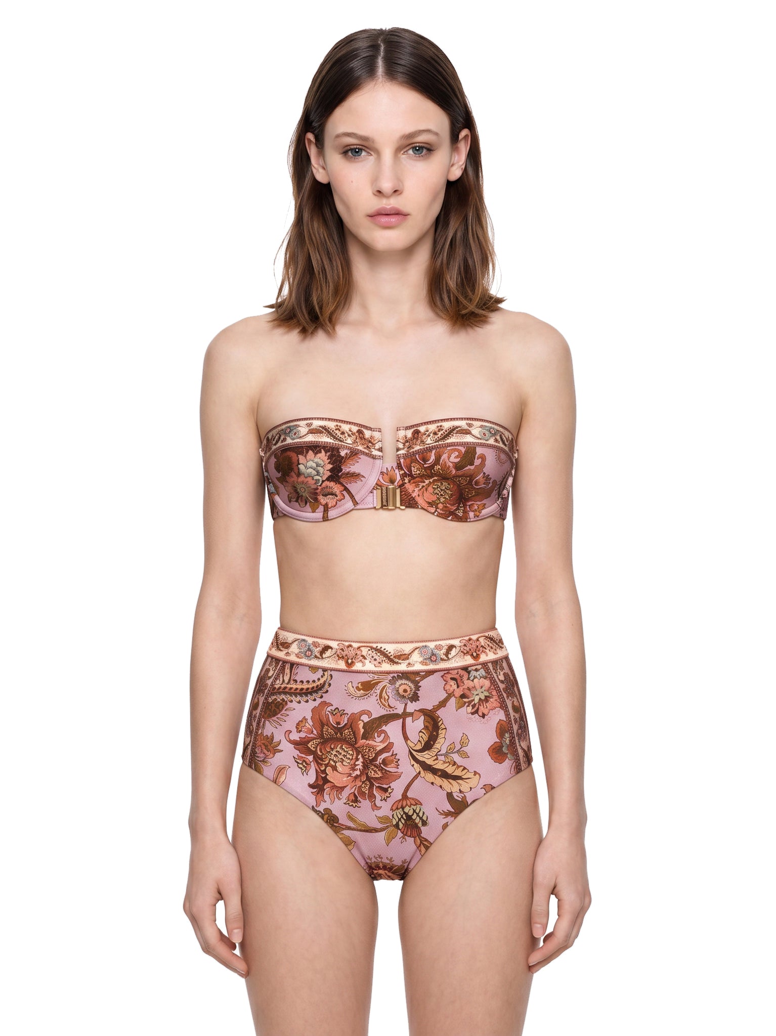 Slip bikini a vita alta Aster in rosa 