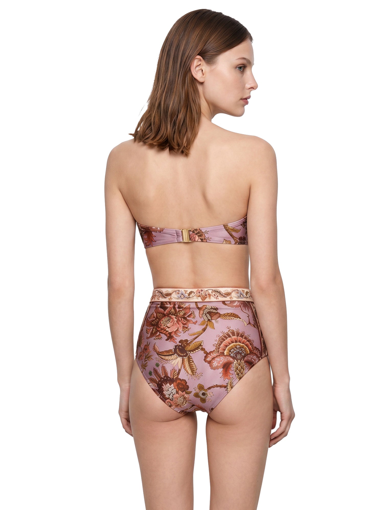 Slip bikini a vita alta Aster in rosa 