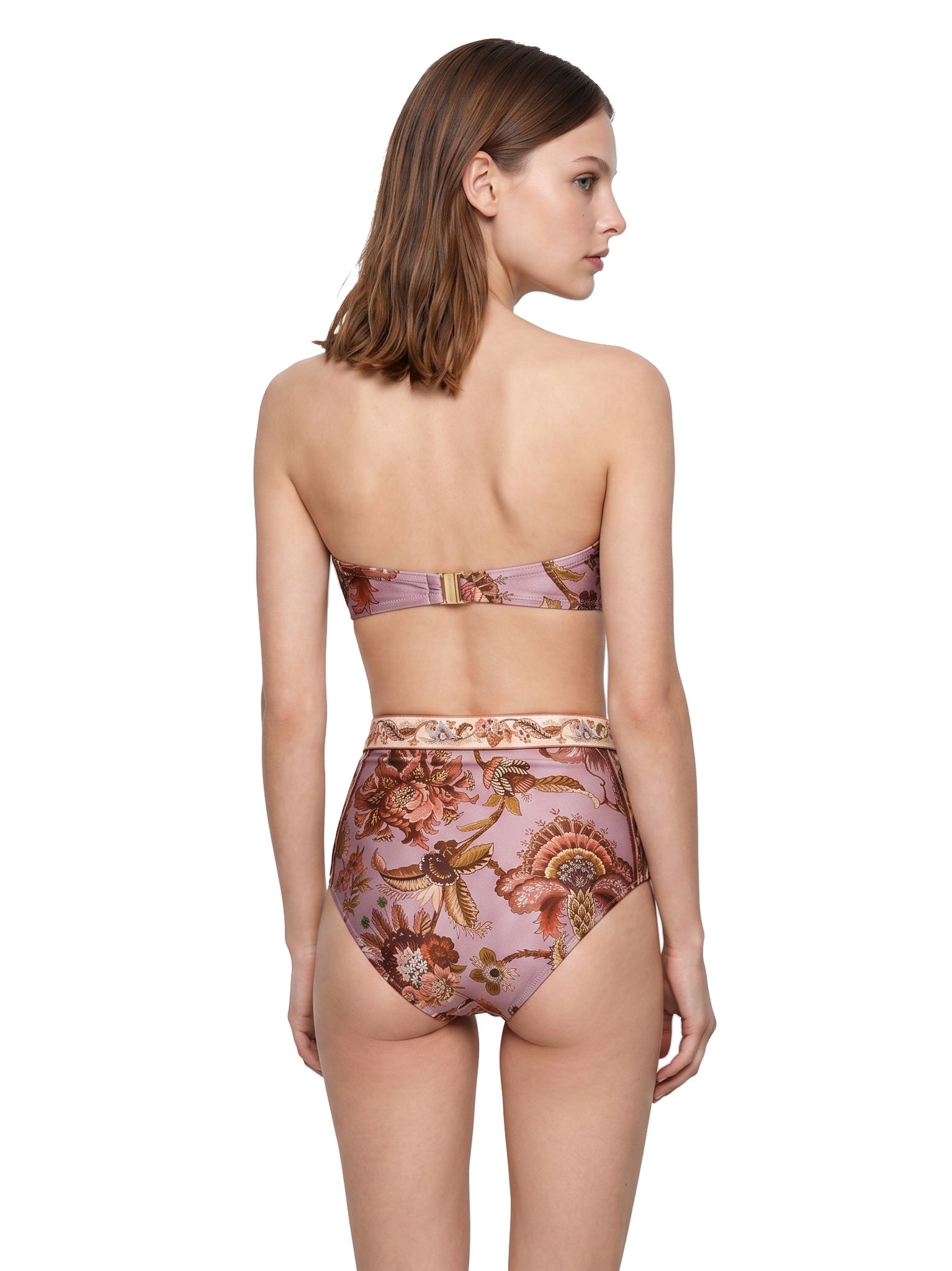 Slip bikini a vita alta Aster in rosa 