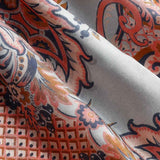 Top in seta stampa floreale blu 