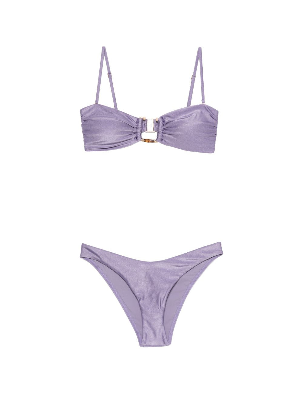 Bikini con bordi in bambù Indra in lilla 