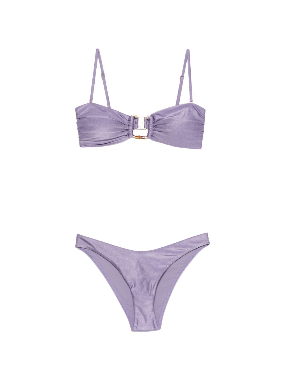 Bikini con bordi in bambù Indra in lilla 