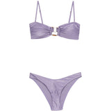 Bikini con bordi in bambù Indra in lilla 
