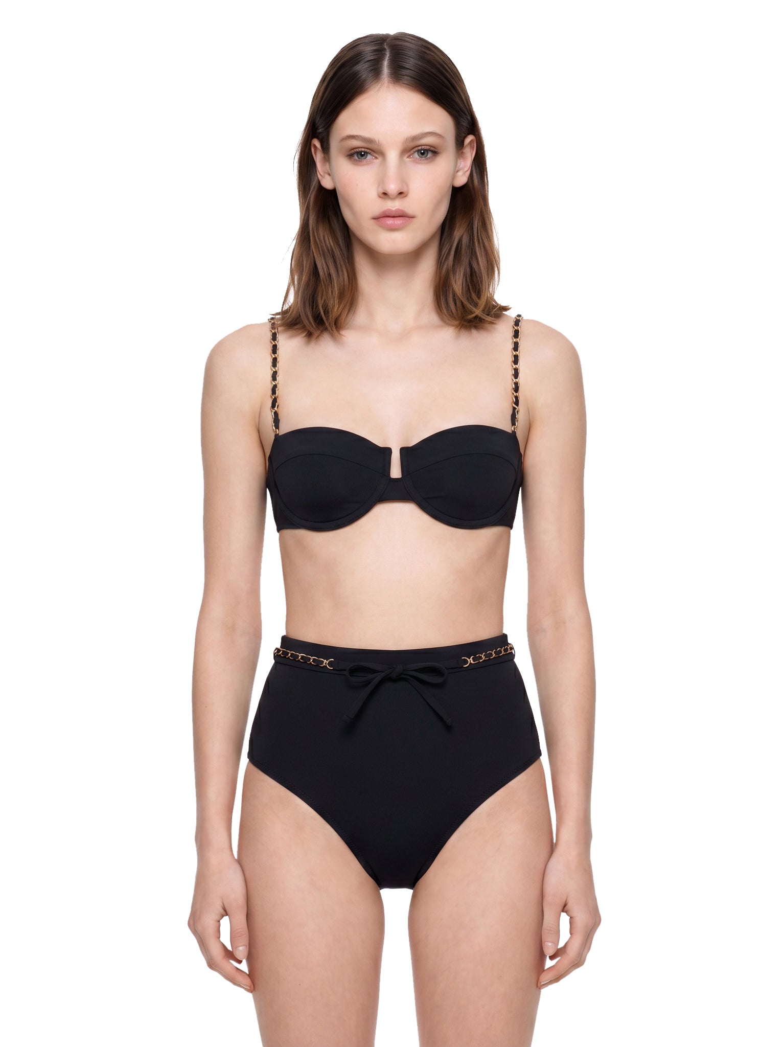 Bikini bandeau Roselight in nero 