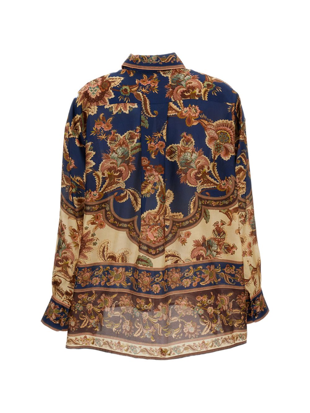Camicia di seta con stampa floreale Aster multicolore 