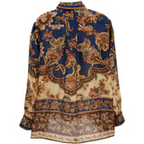 Camicia di seta con stampa floreale Aster multicolore 