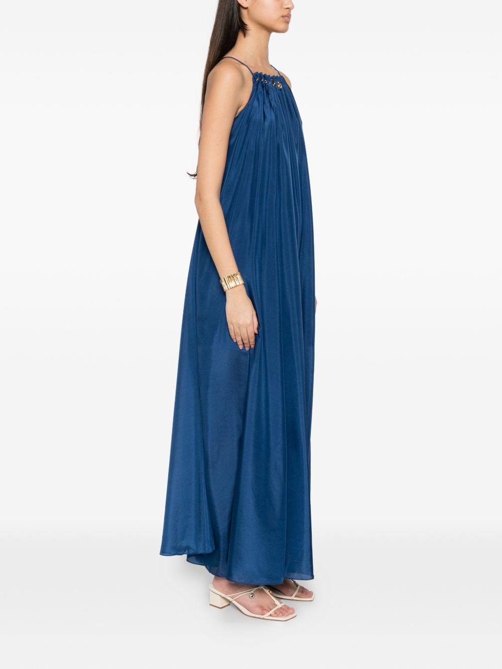 Abito con scollo decorato con perline Aster in blu 