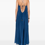 Abito con scollo decorato con perline Aster in blu 