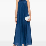 Abito con scollo decorato con perline Aster in blu 