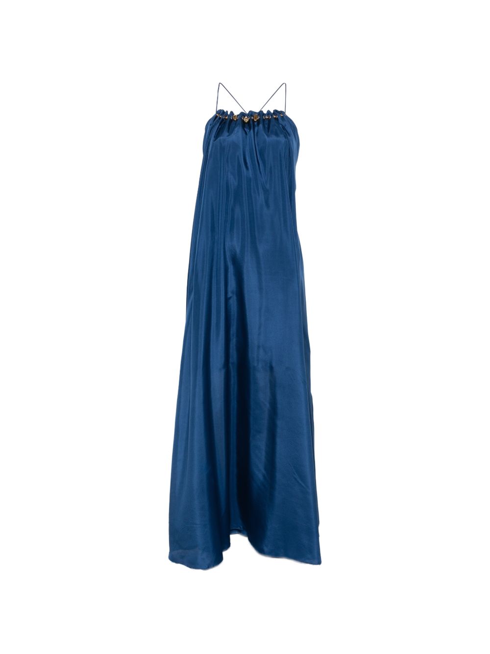 Abito con scollo decorato con perline Aster in blu 