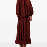 Blusa con decorazioni di perline Aster in bordeaux 