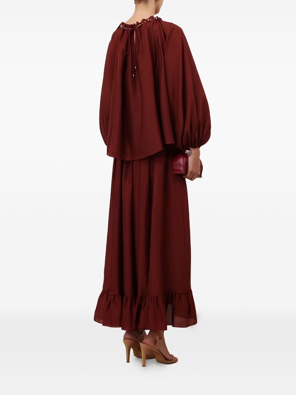 Gonna lunga con volant Aster in bordeaux Zimmermann - donna 