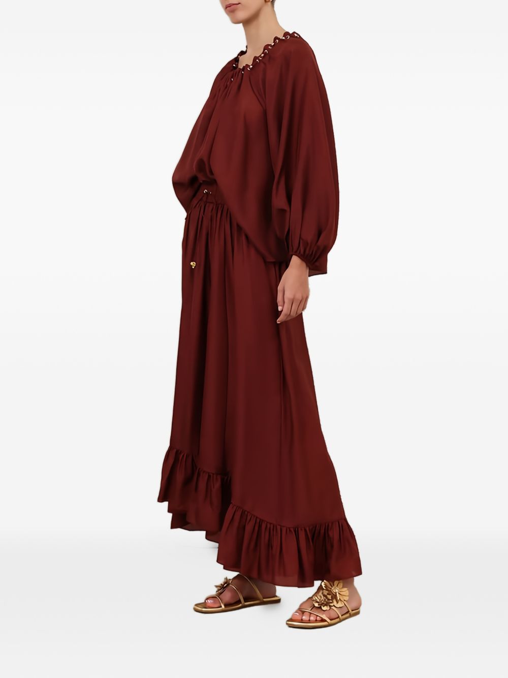 Gonna lunga con volant Aster in bordeaux Zimmermann - donna 