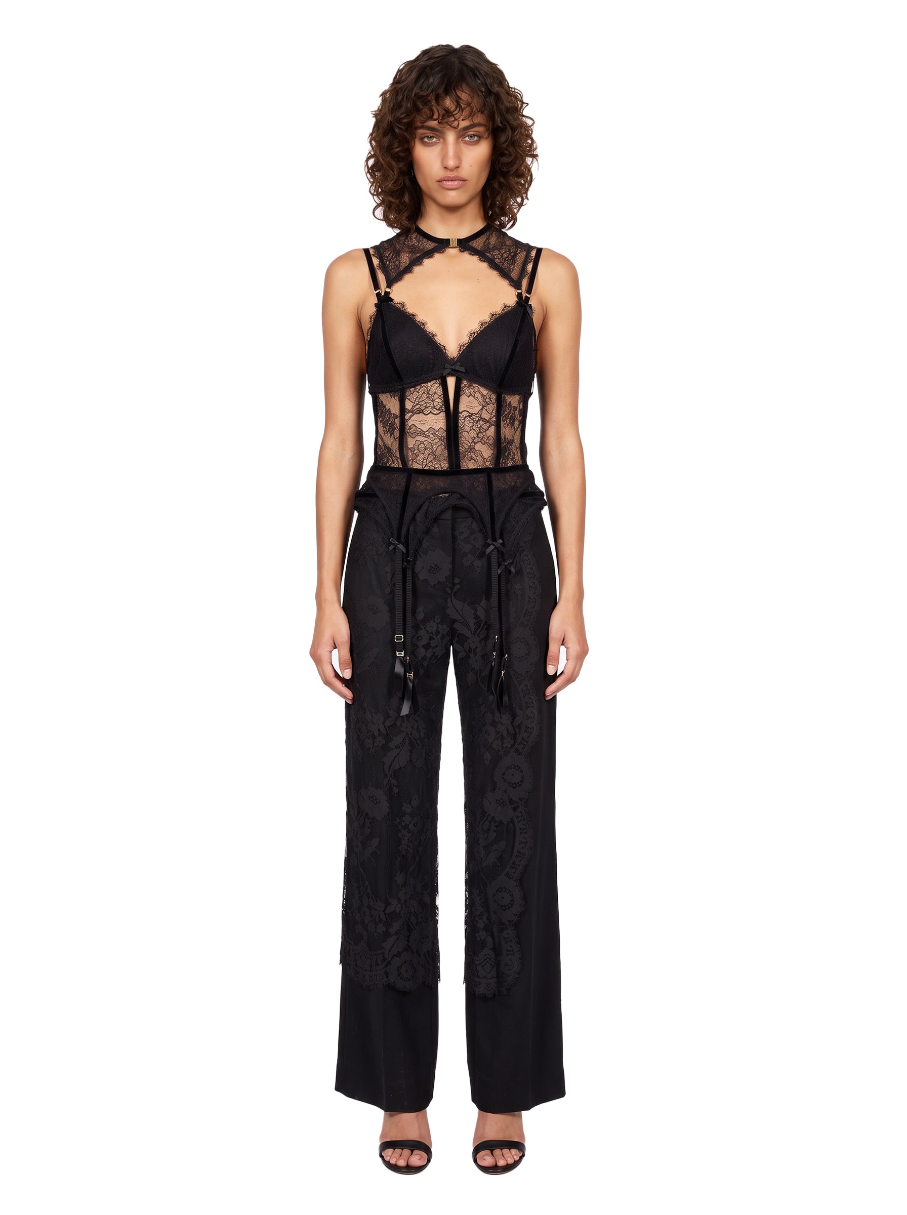 Body lingerie Valiant in pizzo nero 
