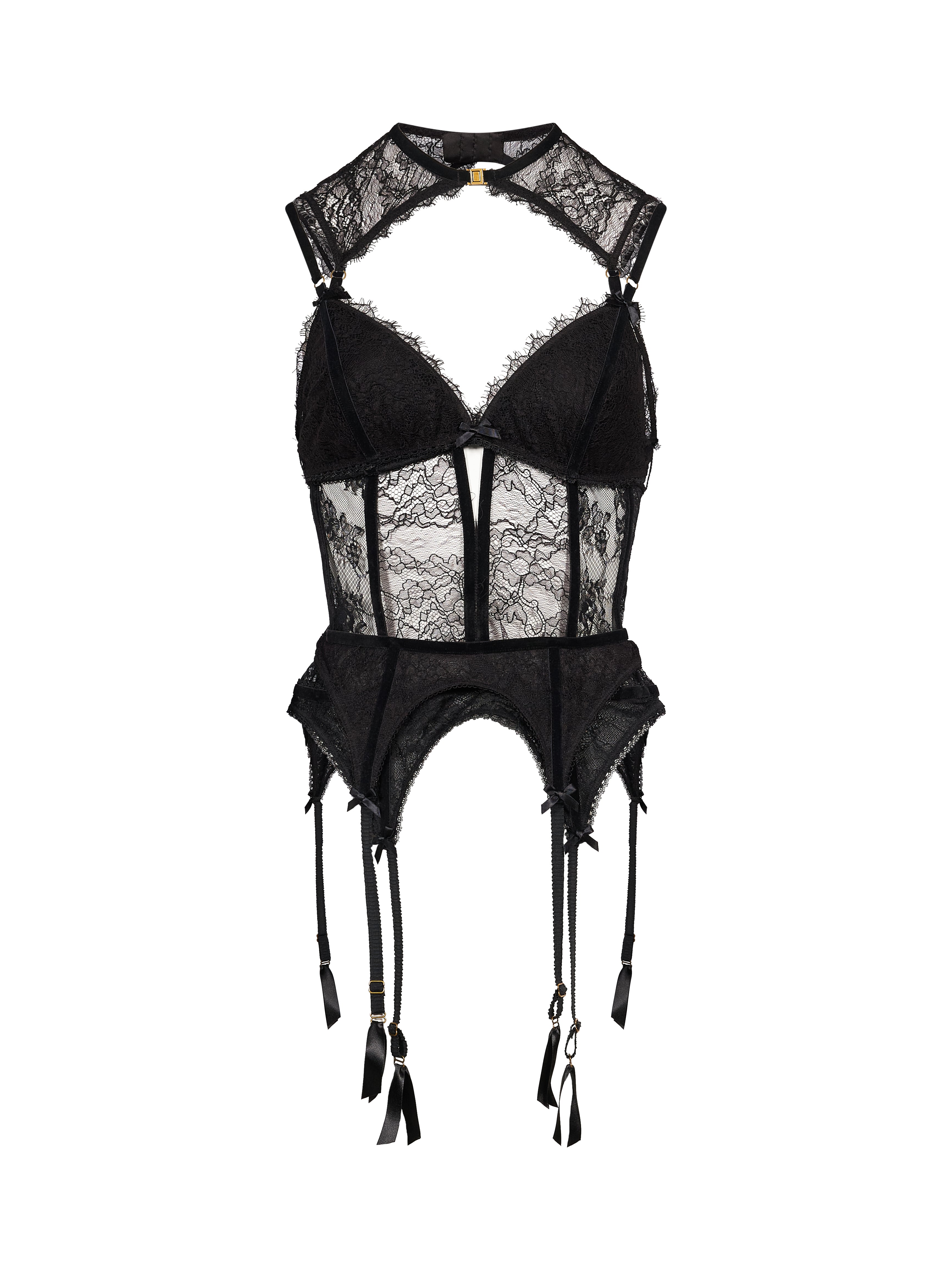 Body lingerie Valiant in pizzo nero 