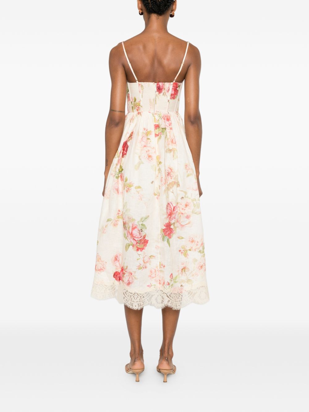 Abito midi con stampa floreale Roselight Picnic multicolor 